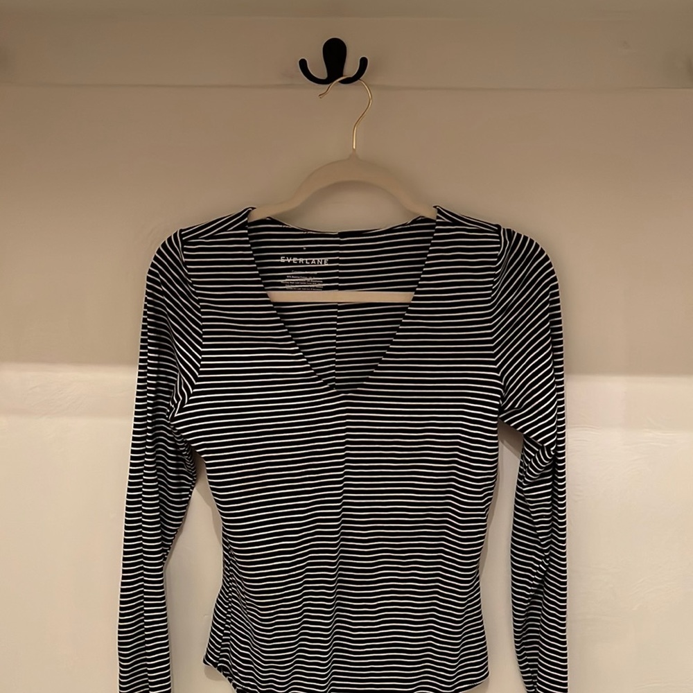 Everlane long sleeve striped bodysuit